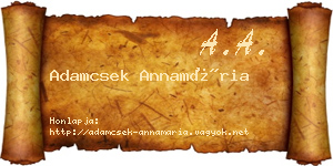 Adamcsek Annamária névjegykártya