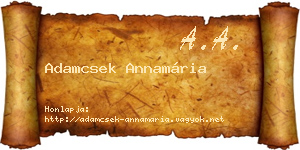 Adamcsek Annamária névjegykártya